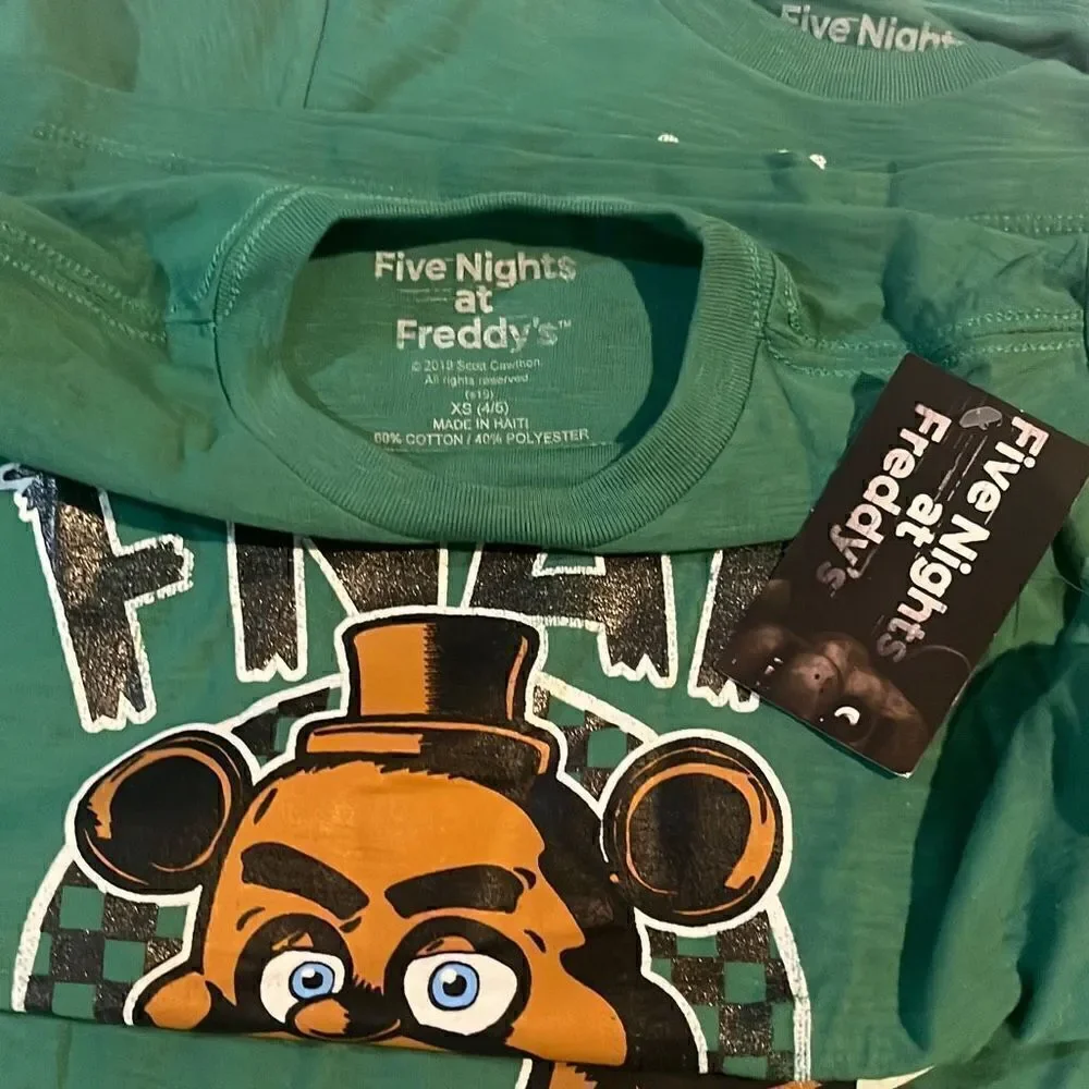 Five Nights At Freddy's Youth Boys FNAF Freddy Fazbear Tee Shirt New XS (4-5)